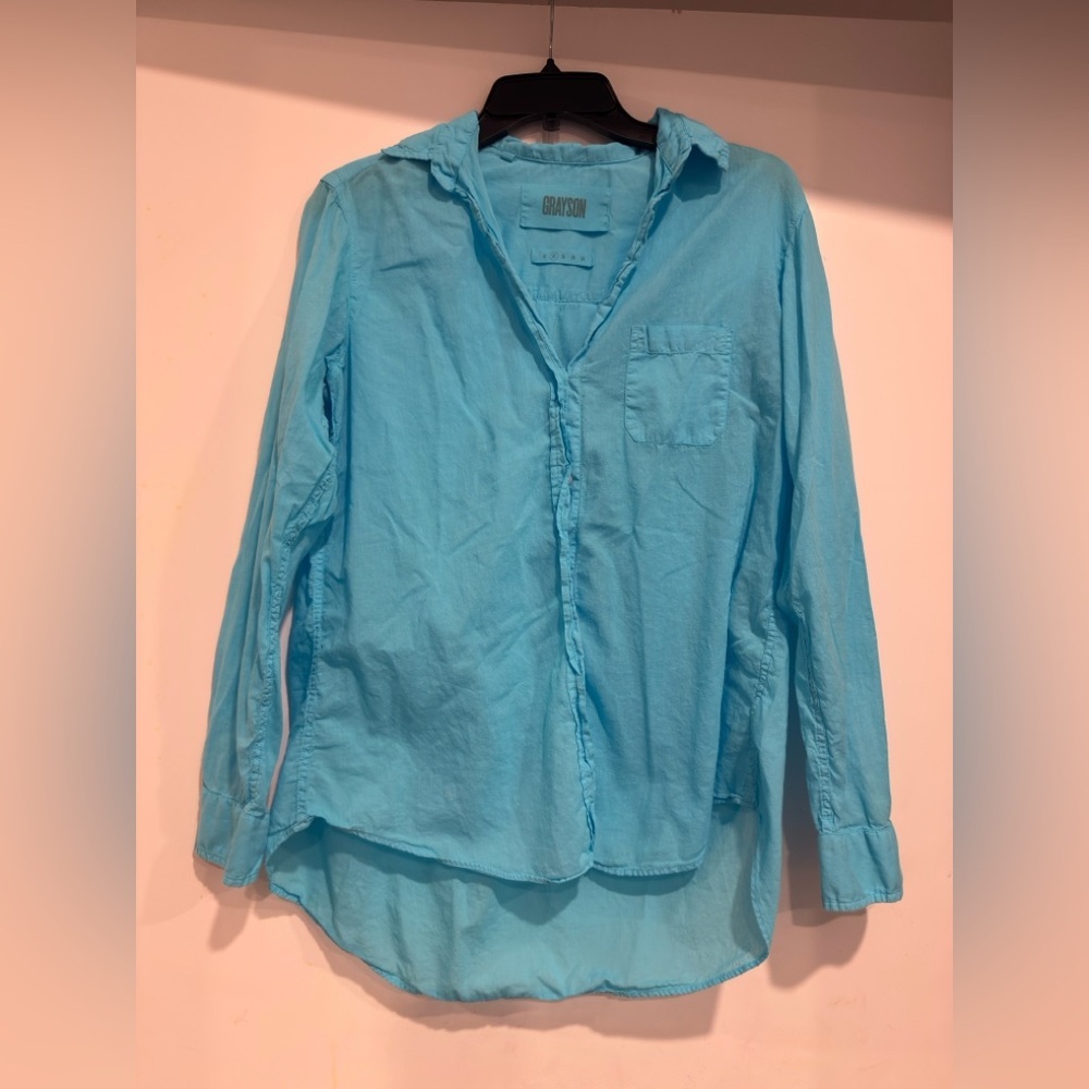 Grayson The Hero Bright Blue Button Down Shirt Size 2 US Small